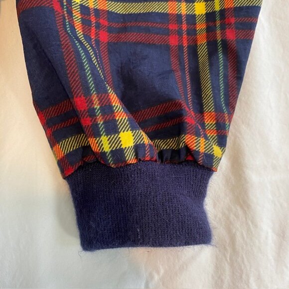 VINTAGE 90s Izod Blue Plaid Pullover Windbreaker Medium - Picture 6 of 10